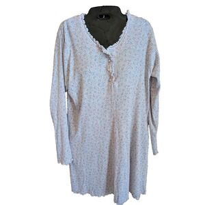 Aria Nightgown L Vintage Floral Long Sleeve Comfy Relaxed Romantic Cottagecore